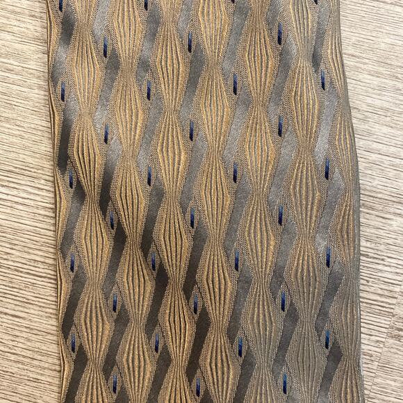 Men’s Fratelli Moda 100% Silk Tie Gray Gold - Picture 2 of 4